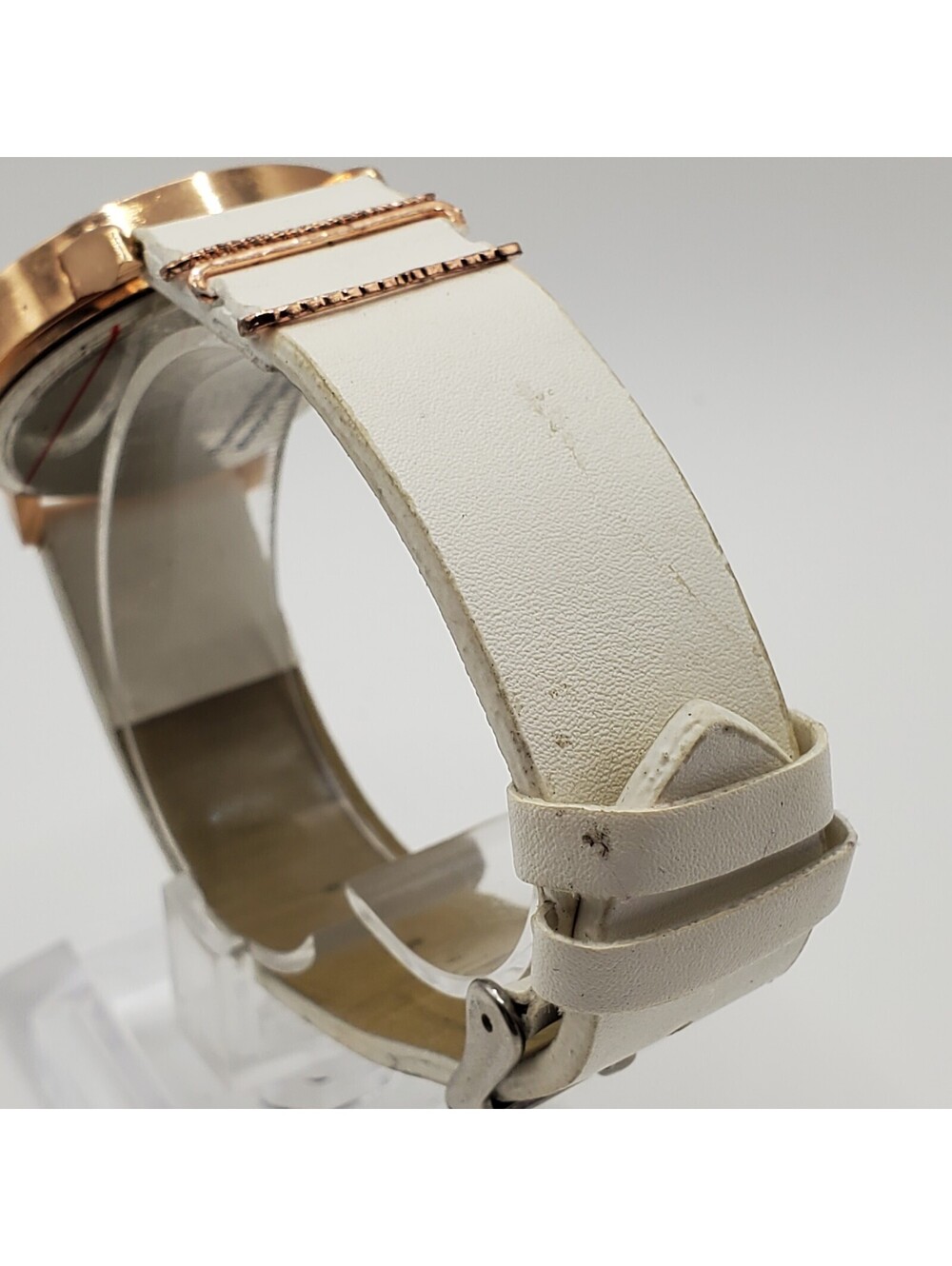 Geneva Watch Women 36mm Marble Style Dial White Band New Battery - Picture 4 of 14